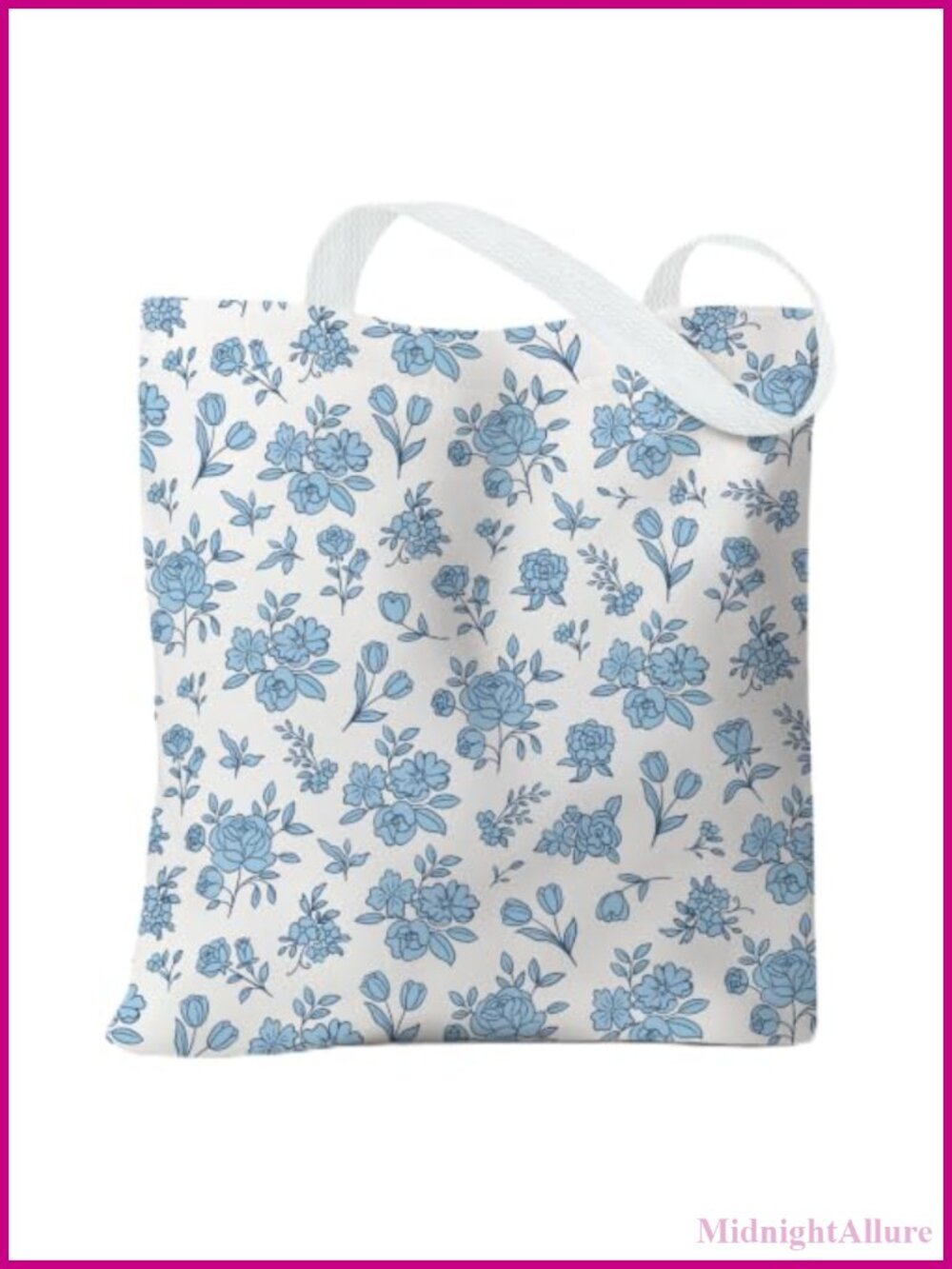 Canvas Tote Bag for Women with Zipper Pocket Floral Book Tote